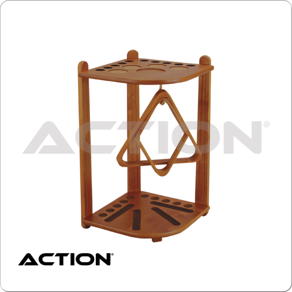 Deluxe 10 Cue Corner Floor Rack - Honey